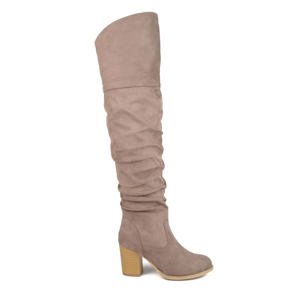 Journee Collection Over-The-Knee Boots, Taupe, Size 7 Wide, NWOT